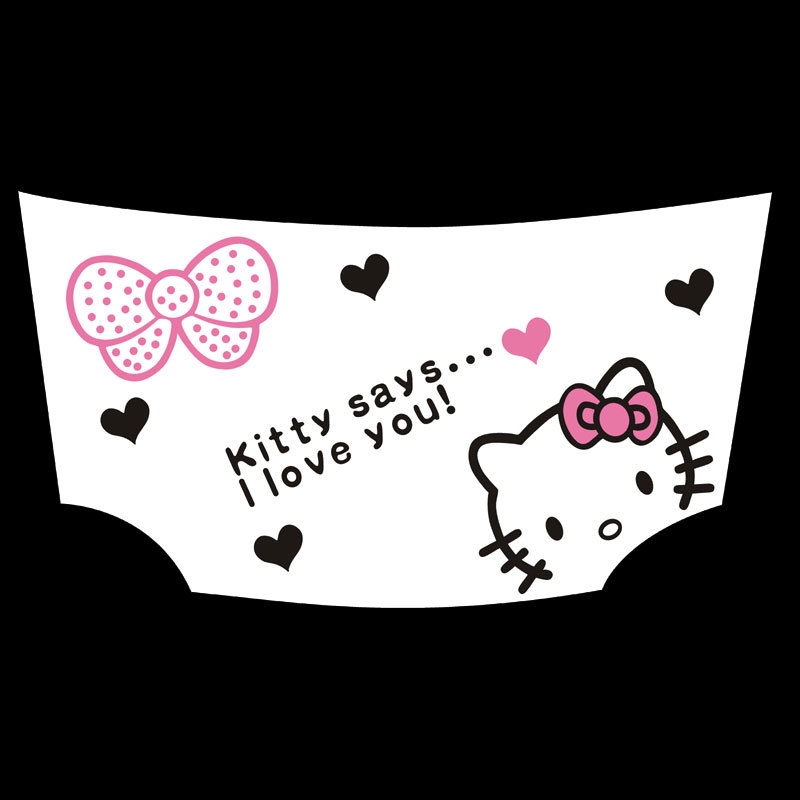 Miếng Dán Trang Trí Nắp Capo Xe Hơi Hai Mặt Phản Quang Hình Hello Kitty