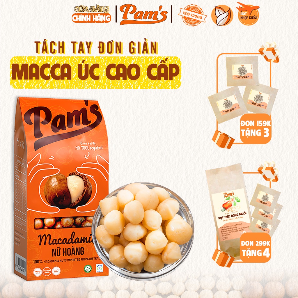 Macca Cao Cấp Size Jumbo Pams Hạt macca Úc không cần khui hạt