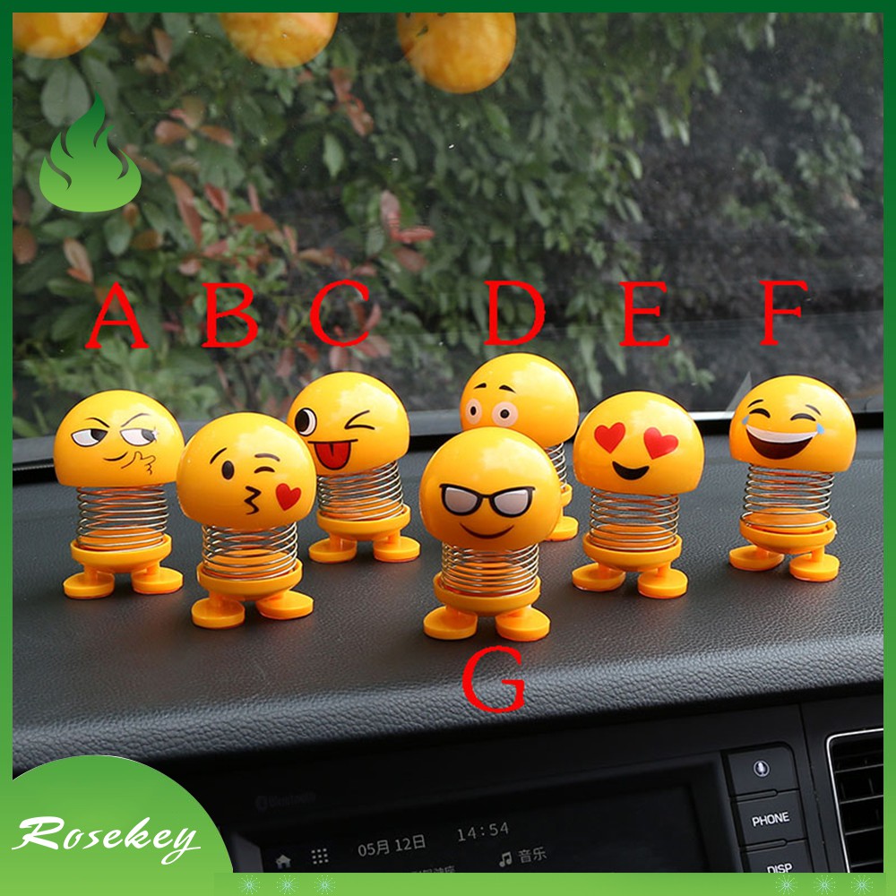 Phụ kiện lò xo nhún hình mặt biểu tượng cảm xúc dùng trang trí ô tô | BigBuy360 - bigbuy360.vn
