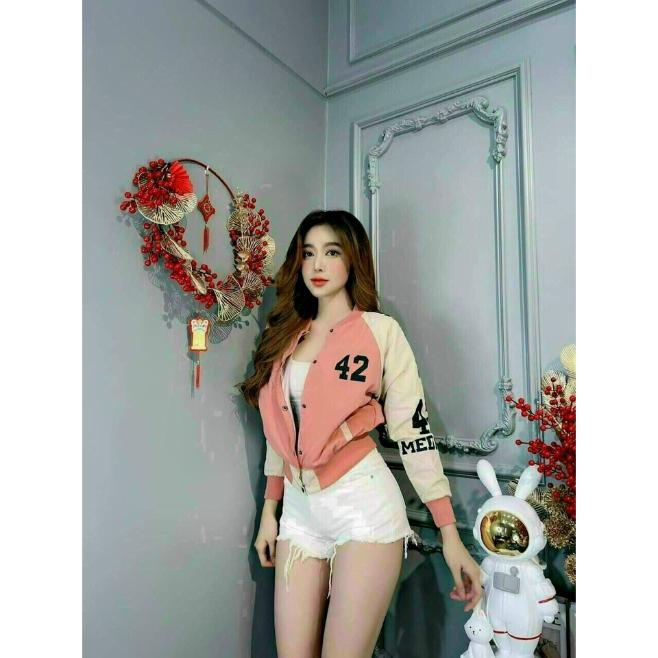 [8.8 Sales Freeship] Áo khoác dù, áo khoác chống nắng 2 lớp in số 42 phối tay trắng mặc nhà đi chơi cá tính