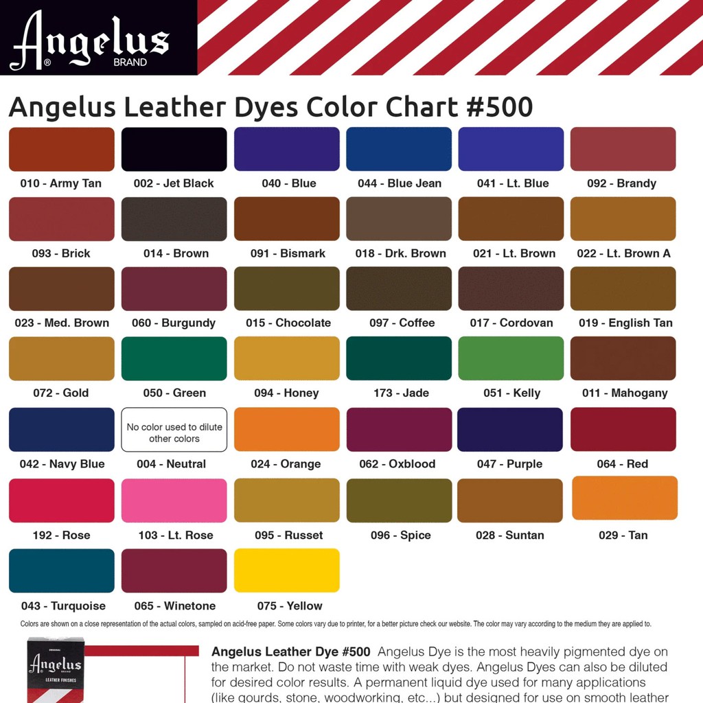 Angelus Leather Dye - Màu Nhuộm Da Angelus - Hàng Nhập Khẩu Từ USA - 3OZ (89ml) - Gam Lạnh