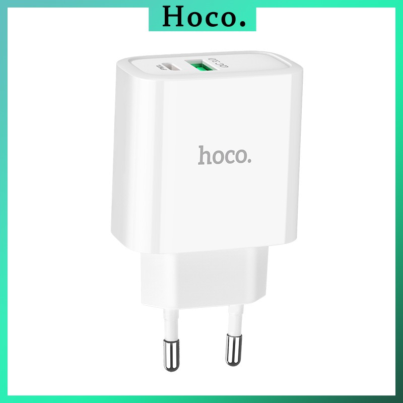 Củ sạc nhanh 2 cổng hoco c57a Cốc Sạc nhanh pd 18w qc 3.0 Cục Sạc chống cháy nổ hoco c57a