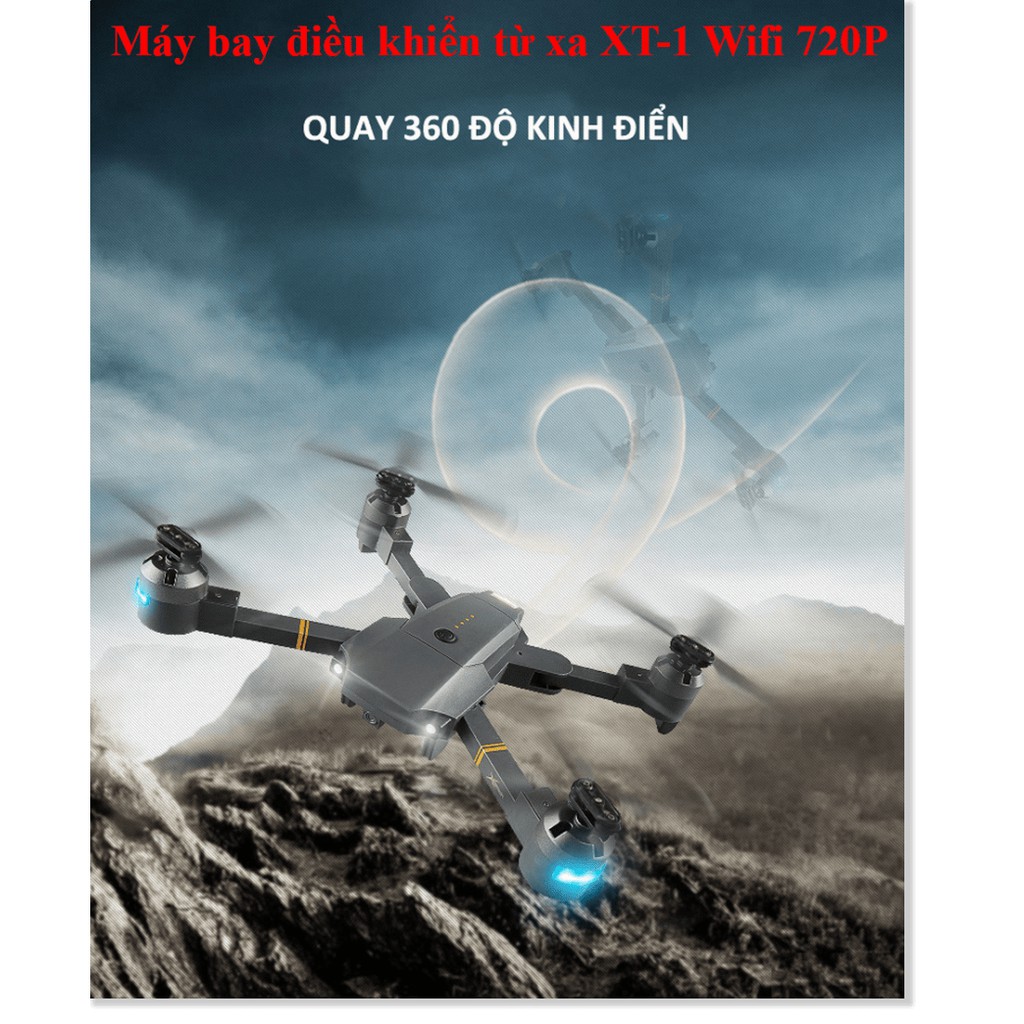 Flycam Mini XT-1 ✔chính hãng✔️ Kết nối Wifi 2.4 GHz quay phim, chụp ảnh Full HD 720P, Chống rung. | BigBuy360 - bigbuy360.vn