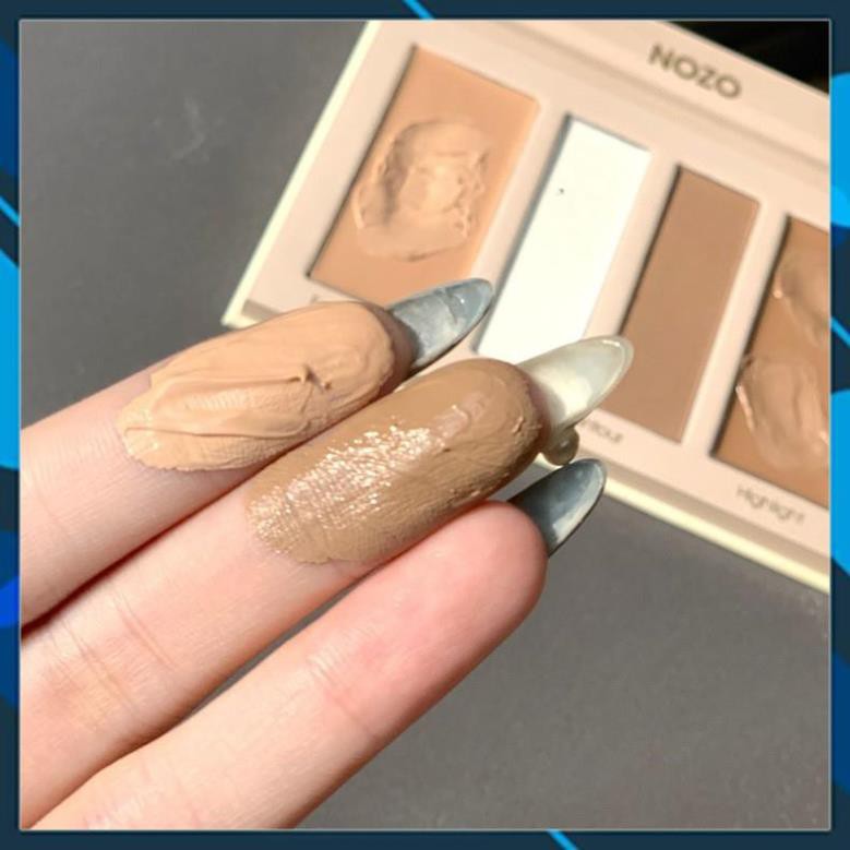 [ Hàng Nhập Khẩu ] Bảng Tạo Khối 4 Ô Kem + Phấn Lì Kết Hợp Nozo Contouring | BigBuy360 - bigbuy360.vn