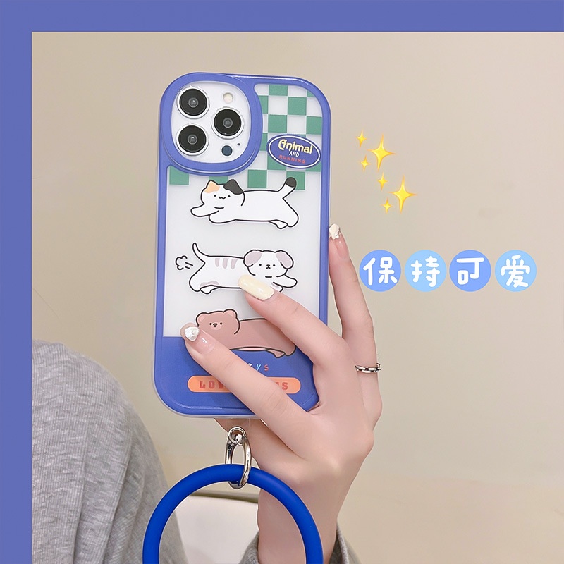 Ốp Điện Thoại Silicon In Hoạt Hình Kèm Dây Đeo Cho for iphone14Promax 12Pro 11 / 7 / 8PLUS / X / 6 / 13PROMAX