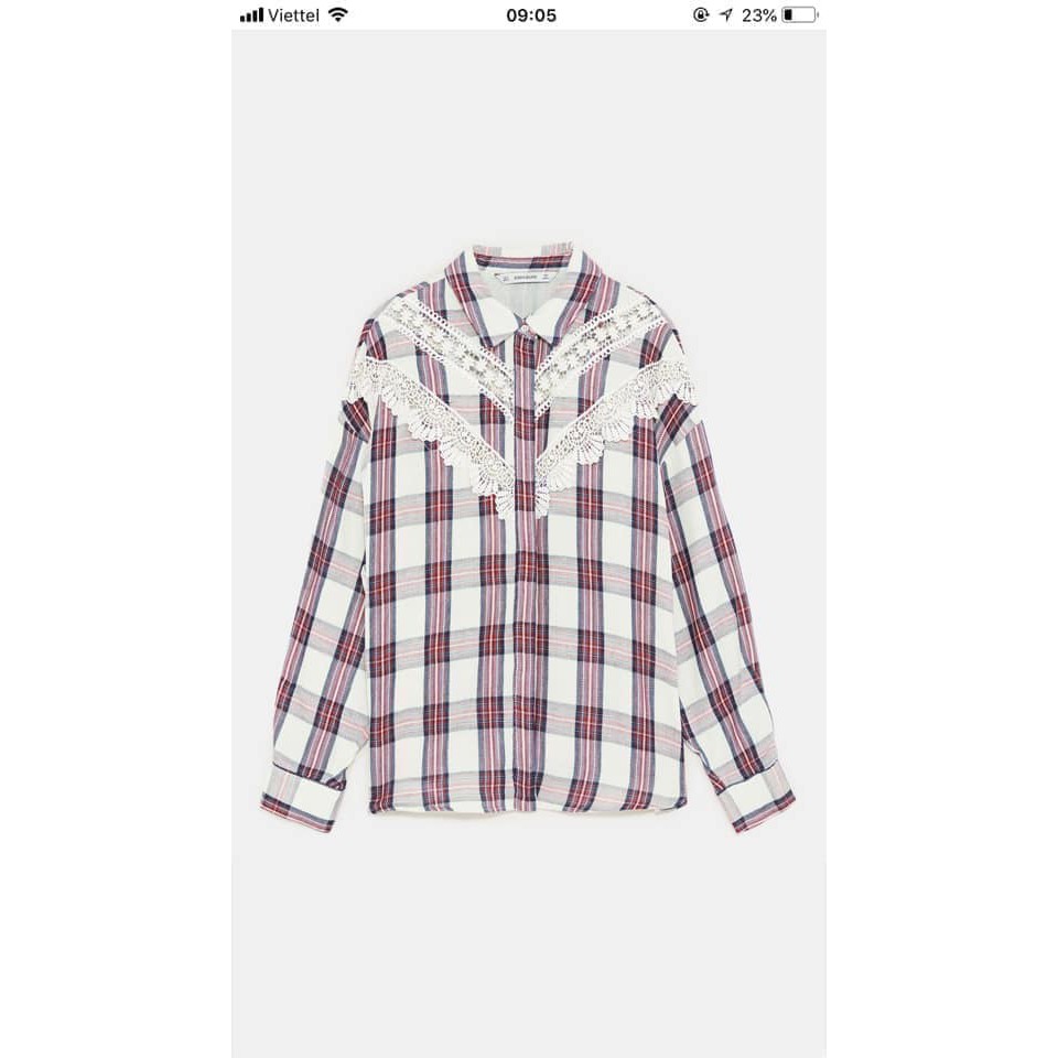Áo sơ mi kẻ hồng zara 255
