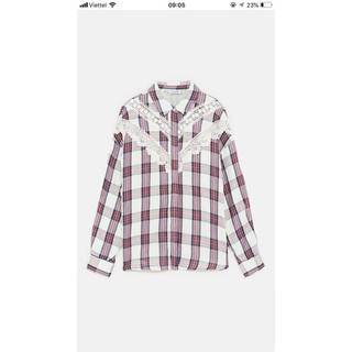 Áo sơ mi kẻ hồng zara 255
