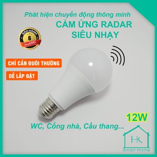 Bóng Đèn Cảm Ứng Radar Tự Động Bật Khi Có Người