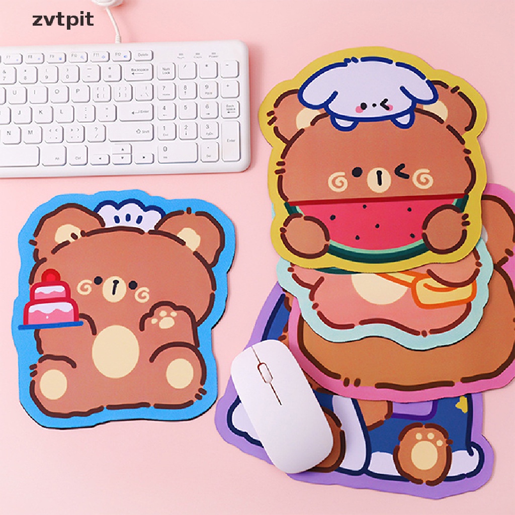 [ZVPT] Kawaii Cute Bear Mouse Pad Cute Ins Girl Heart Student Computer Small Mouse Non- DSF