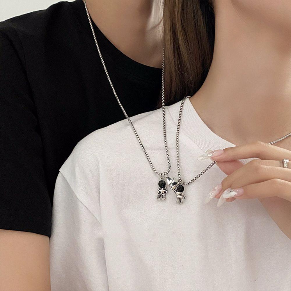 LILYES Vòng cổ Mặt Hình Phi Hành Gia Phong Cách Hip Hop Hàn Quốc Cho Cặp Đôi