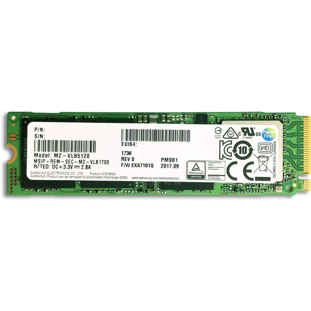 Ổ cứng SSD Samsung NVMe PM981 / PM981a  M.2 PCIe Gen3 x4 256GB / 512GB - OEM 970 EVO Pro MZ-VLB256HAHQ