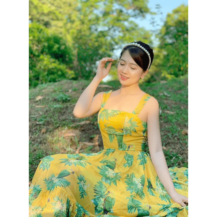 (Free ship) Đầm Voan THiết Kế Hai Dây Dáng Xòe Siêu Xinh UP VLTN Shop