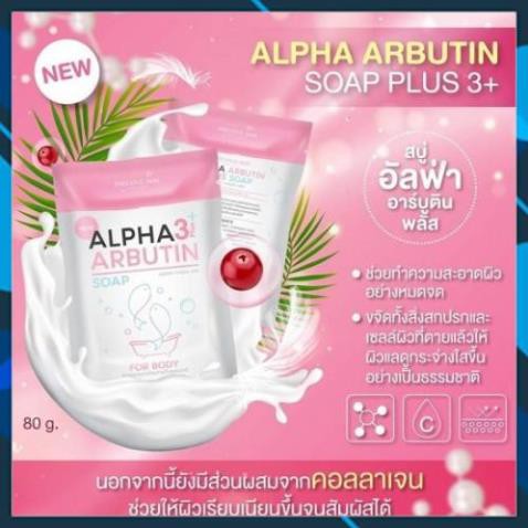 Xà Phòng🌈FREESHIP🌈Xà Phòng Tắm Trắng Da Body ALPHA ARBUTIN 3+ Plus 80g - Mỹ phẩm Authentic