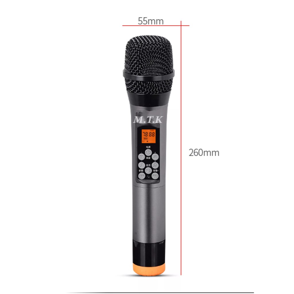 Micro không dây MTK chuyên hát karaoke gia đình, micro oto, thu âm livestream, tùy chỉnh Bass,Treble trên thân mic