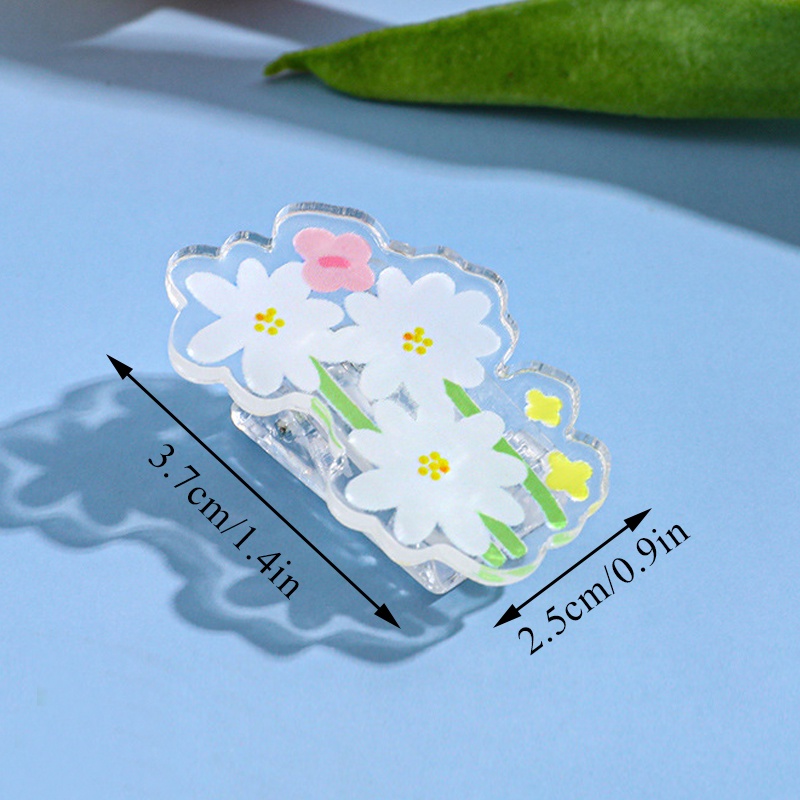1 Giá Đỡ Giấy Ghi Chú Bằng Acrylic Trong Suốt Hình Hoa Nhỏ Đáng Yêu
