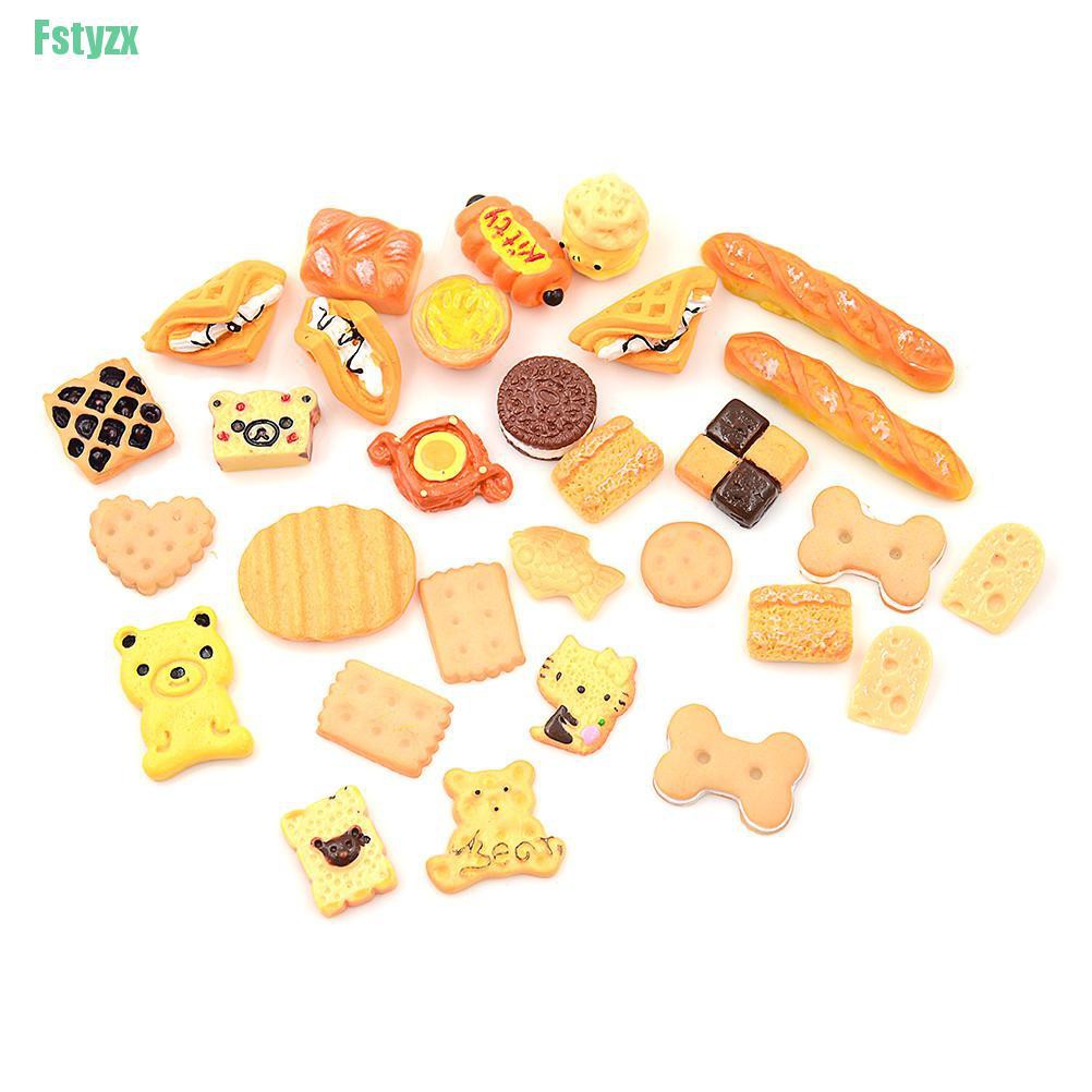 fstyzx 30Pcs 1:12 Dollhouse Miniature Food Home Craft Ornament Doll Dessert Kids Toy