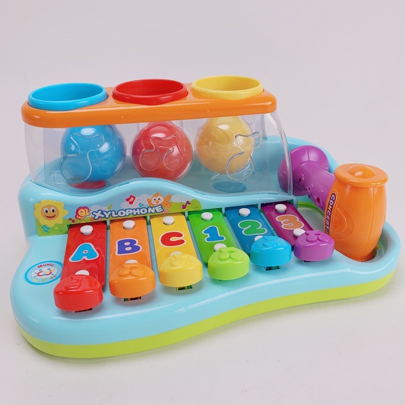 Bộ Đồ Chơi Đàn Gõ Kèm Đập Bóng 2in1-Đàn Đá Hola 856