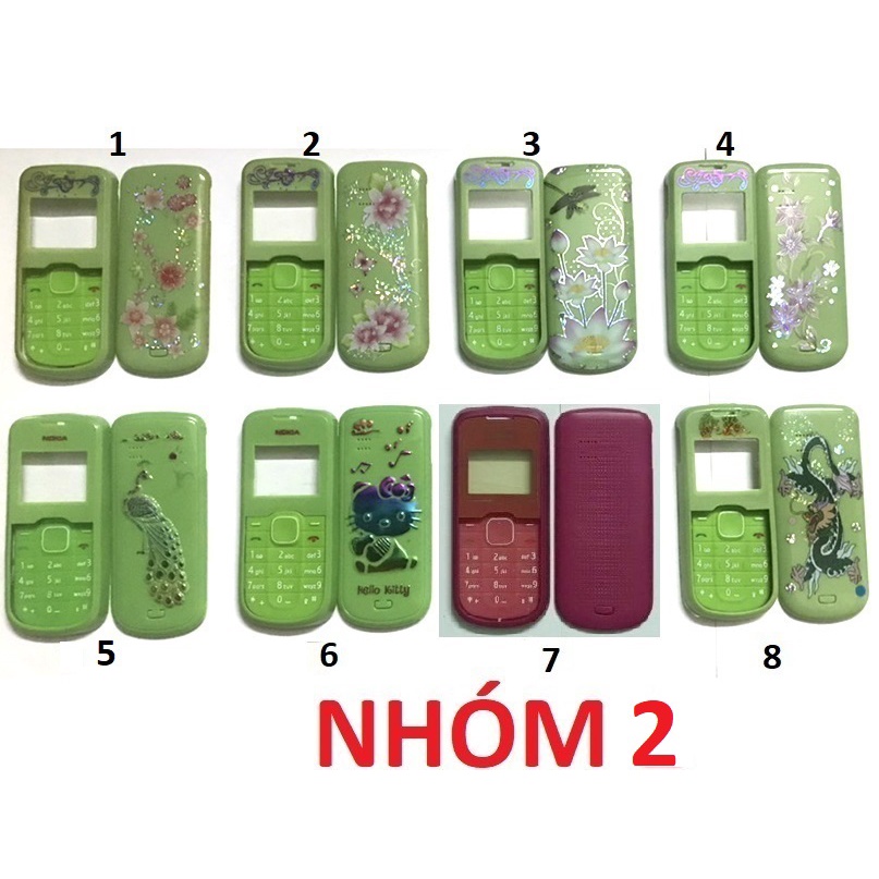 Bộ vỏ Nokia 1202 kèm phím ( CHỌN MÀU, HÌNH )