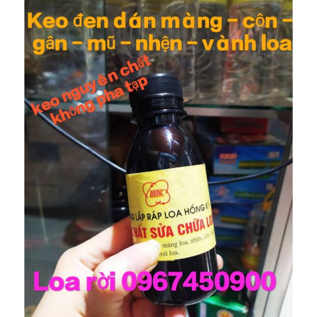 Keo đen sửa chữa loa - dán coil loa, màng loa, nhện loa, mũ loa, gân loa