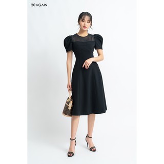 Đầm vải ngắn tay tay bồng phối ngực - 20 AGAIN - DEA0842