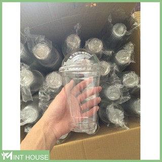 Cốc/ Ly nhựa nắp cầu 500ml (kèm ống hút)