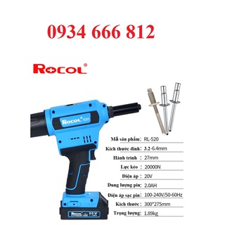 Súng bắn đinh rút 3.2-6.4 bằng pin 18V ROCOL RL520