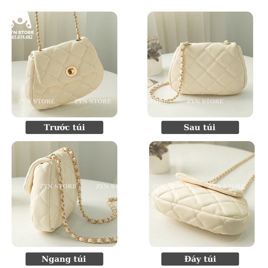 Túi xách mini nữ thêu trám da PU siêu kute ZYN STORE