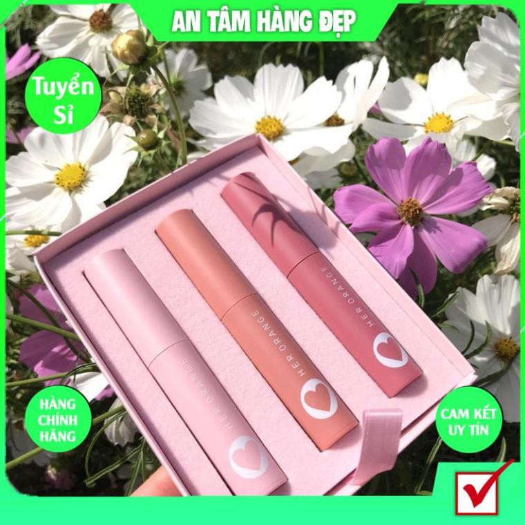 Set 3 Cây Son Kem Lì Herorange TẾT Vỏ Hồng Phấn 3Cx Slim Lip Gloss Kit Mỏng Mịn Lên Màu Chuẩn | BigBuy360 - bigbuy360.vn
