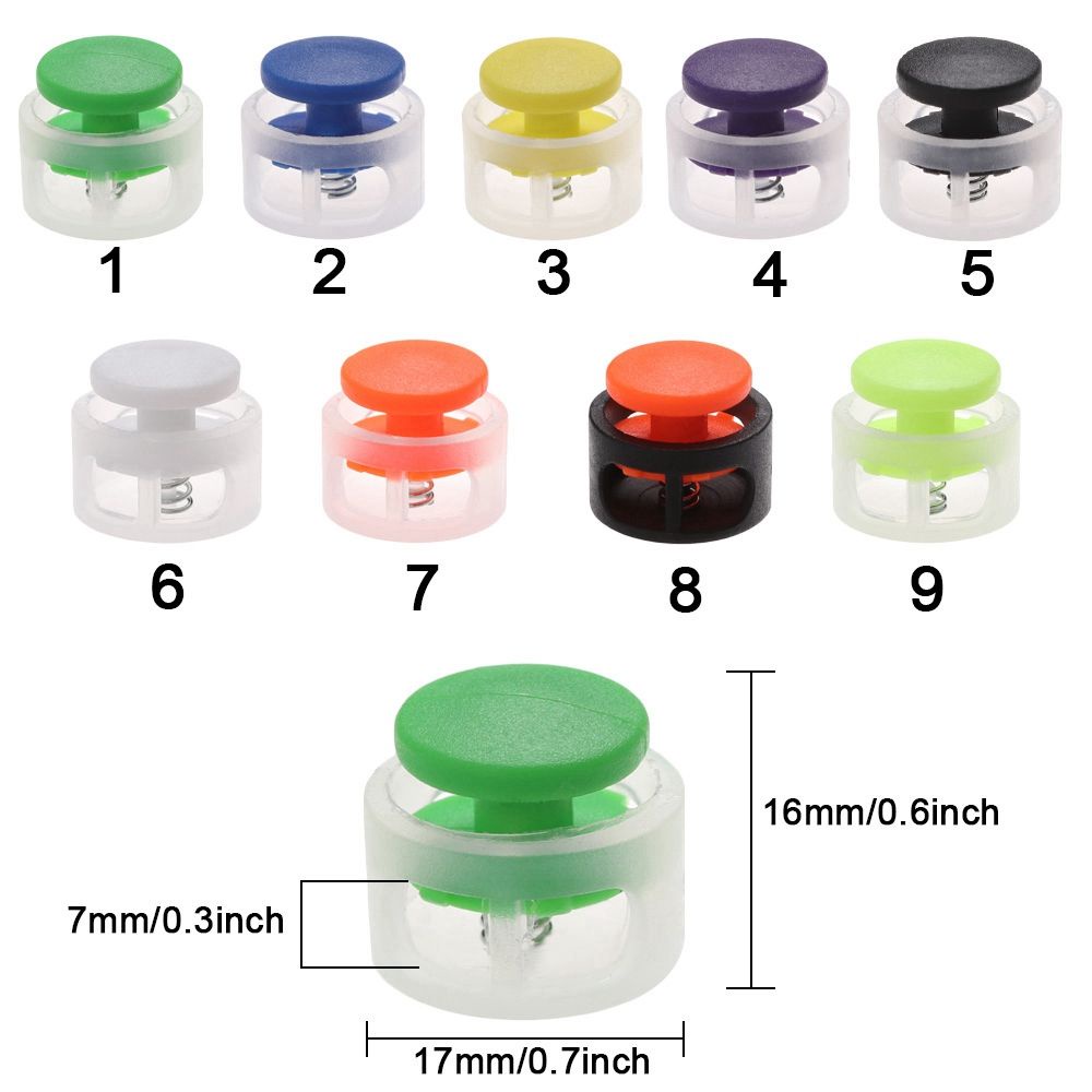 Set 10 nút chặn dây bằng nhựa 7mm x 17 x 16mm chuyên dụng