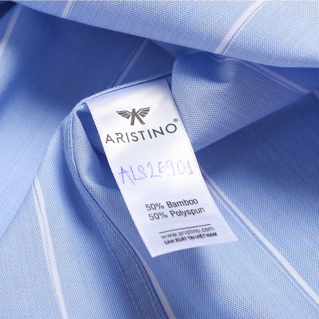 [MẪU MỚI] Áo sơ mi nam dài tay ARISTINO dáng Slim fit, họa tiết kẻ sọc xanh trắng tinh tế, nhã nhặn - ALS26901