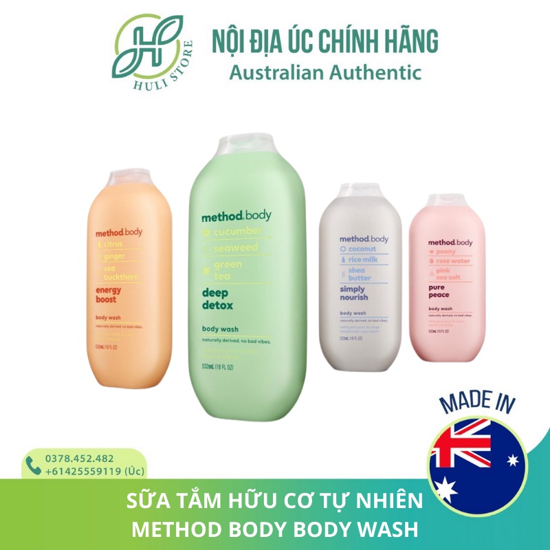 [BILL ÚC HÀNG AIR] SỮA TẮM METHOD BODY 532ml