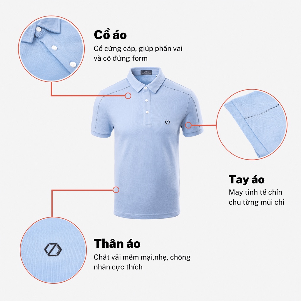 Áo polo ngắn tay nam CIZA vải cotton co giãn 4 chiều dáng Slim Fit size S M L XL CIZA  APNS17
