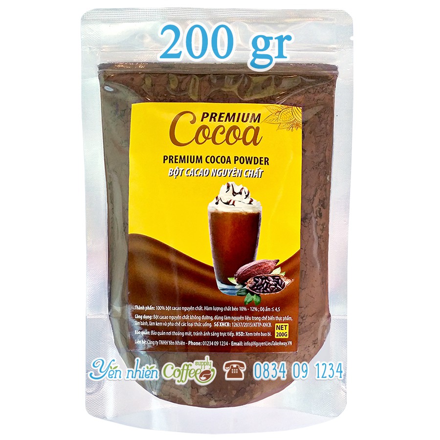 Bột Cacao Nguyên Chất Không Đường Barry Callebaut Gói 200g