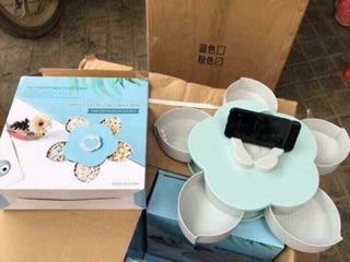 KHAY MỨT LÚA MẠCH XOAY CÓ GIÁ ĐỂ ĐIỆN THOẠI