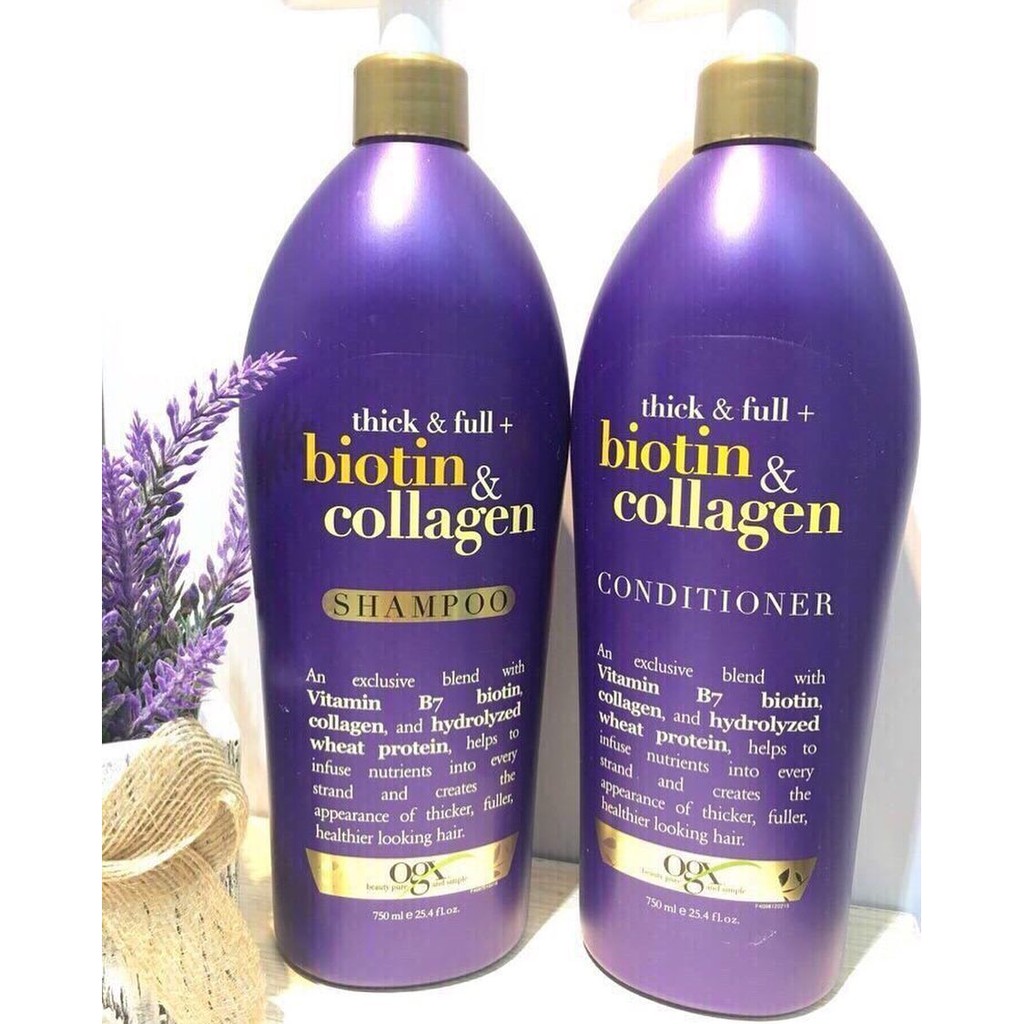 Cặp Gội và Xả OGX Biotin & Collagen (750ml)