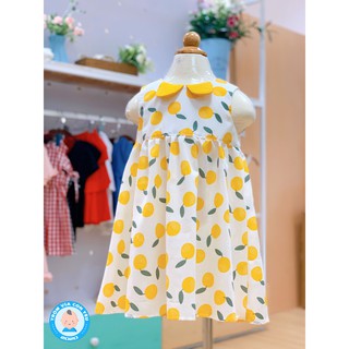 Váy bé gái vải thô boil của Ahimum - 2 màu vàng, hồng