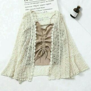 Áo khoác ren lưới đi biển