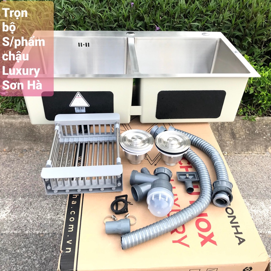 Chậu rửa bát inox Luxury Sơn Hà HM.X.2C.82.2.3
