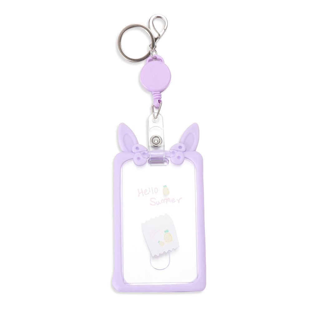 PATH Ear Office Work Girl Student Keychain Transparent Silicone ID Card Holder