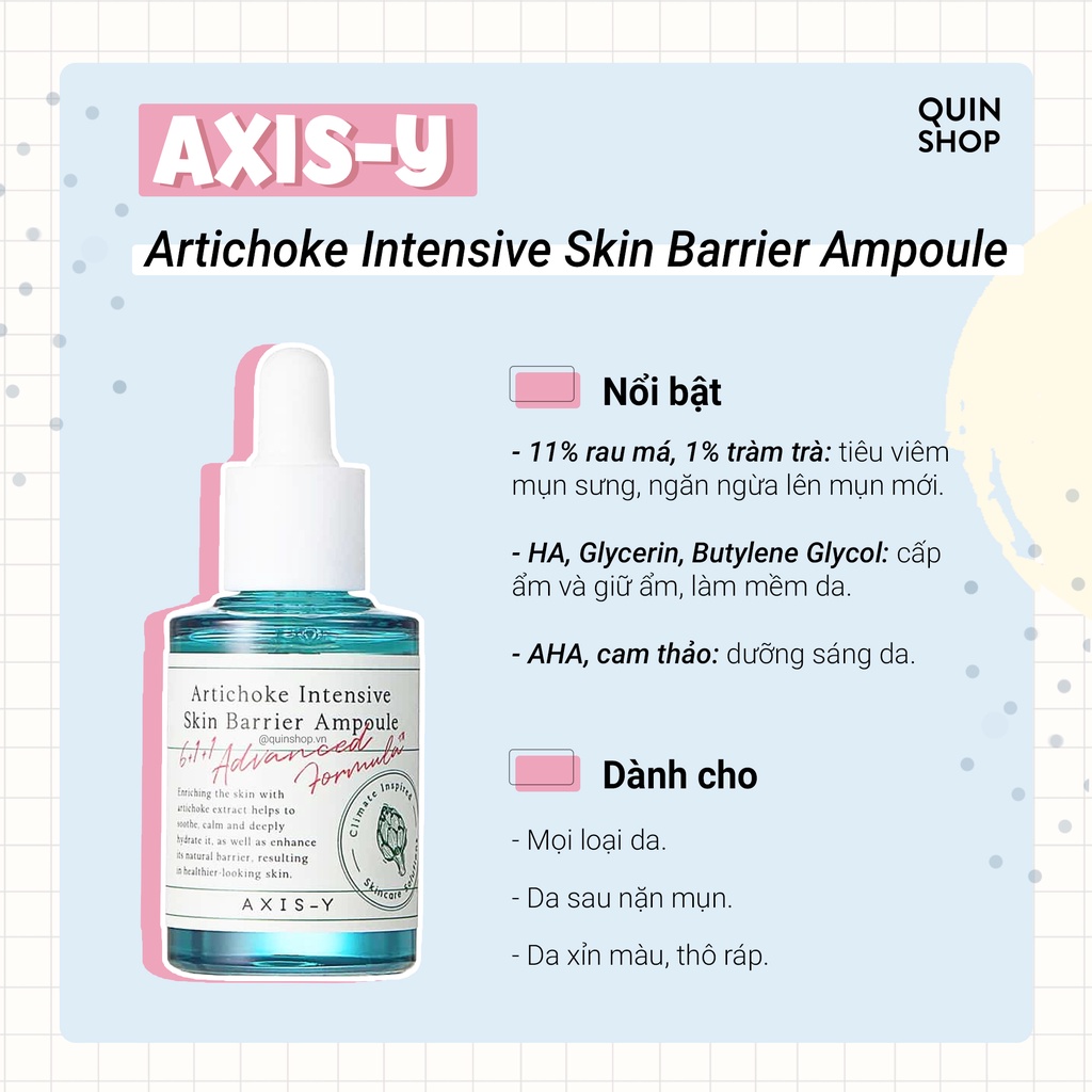 Tinh Chất AXIS-Y Artichoke Intensive Skin Barrier Ampoule