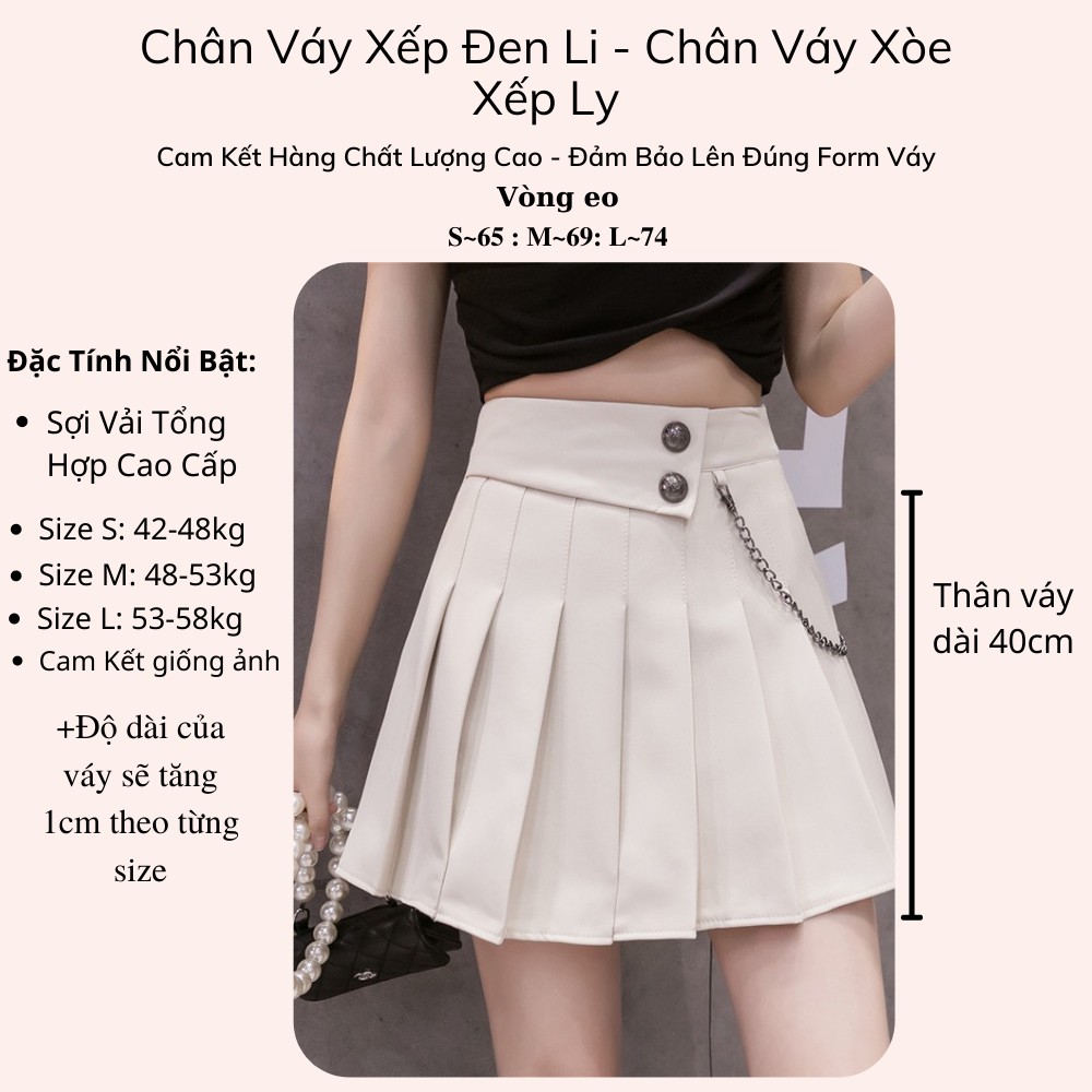 Chân Váy Xếp Ly 2 Màu Kèm Dây Xích Cá Tính Cao Cấp Freeship,Chân Váy Xòe Ngắn Lưng Cao Xu Hướng Thời Trang Của Châu Á | BigBuy360 - bigbuy360.vn