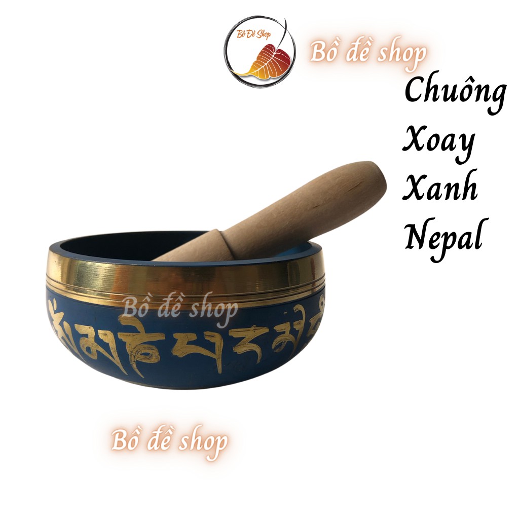 CHUÔNG XOAY TÂY TẠNG MÀU XANH (CHIẾC BÁT BIẾT HÁT)