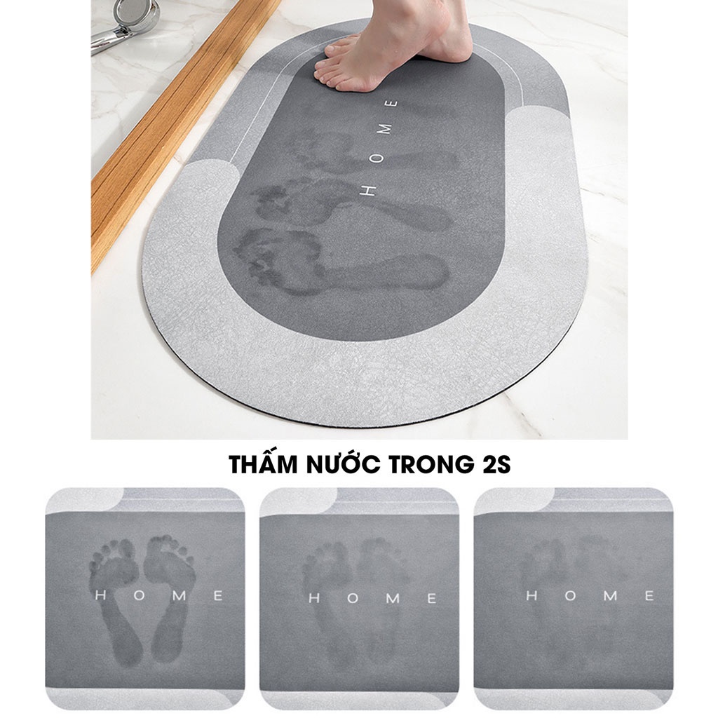 [FREESHIP❤️] Thảm lau chân cao cấp silicon siêu thấm nước , Thảm chùi chân chống trơn trượt cao cấp