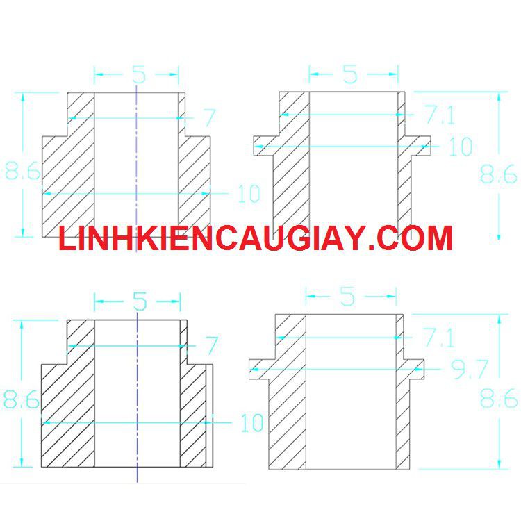 Đai ốc lệch tâm V-slot 5x6.35