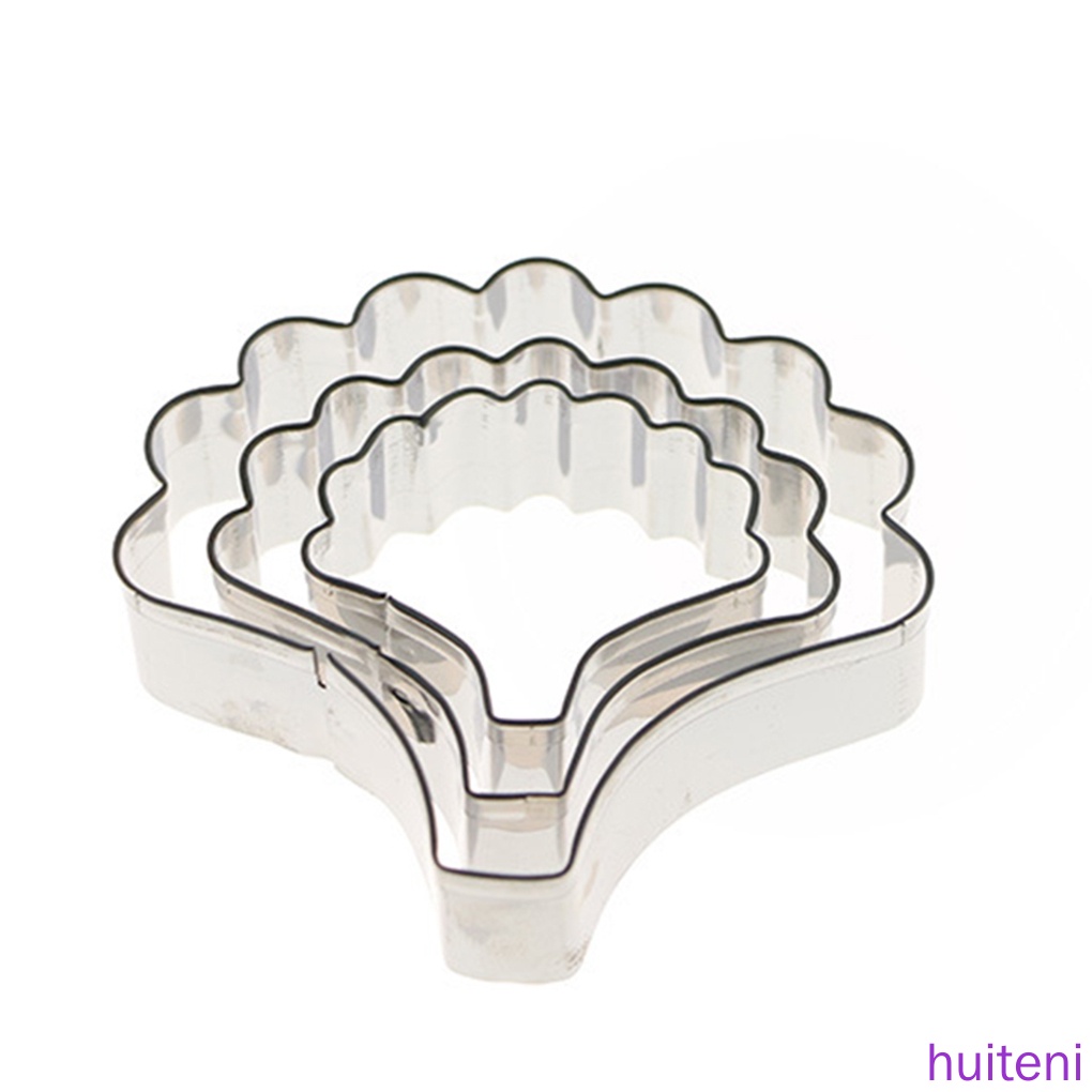 Set 3 khuôn cắt bánh hình cánh hoa cẩm chướng bằng thép không gỉ