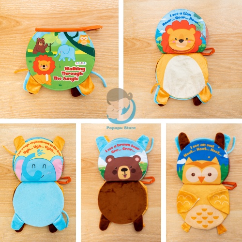 Sách vải đa tương tác cho bé hàng chính hãng Lalala Baby chủ đề động vật rừng, động vật nuôi.