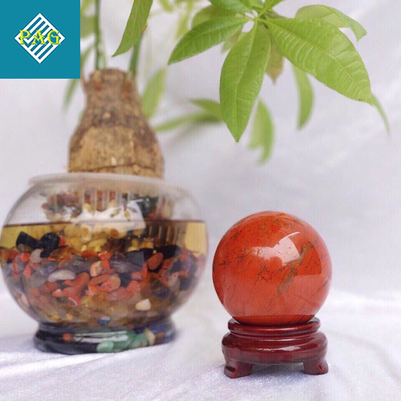 Quả Cầu Phong Thủy Mini Đá Tự Nhiên Đủ Màu Cho Các Cung Mệnh – Tặng Kèm Đế Gỗ