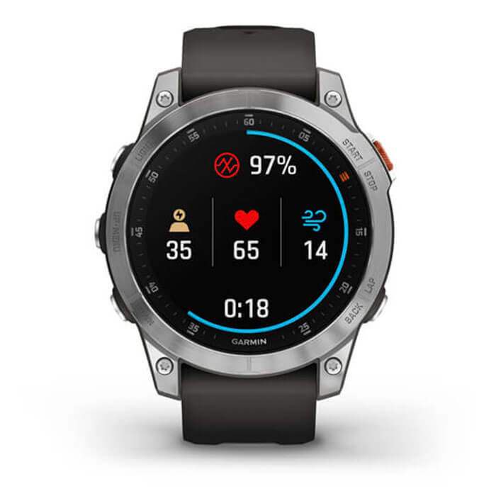 Đồng hồ thông minh Garmin Epix Gen 2, Slate Steel, Silicone Band