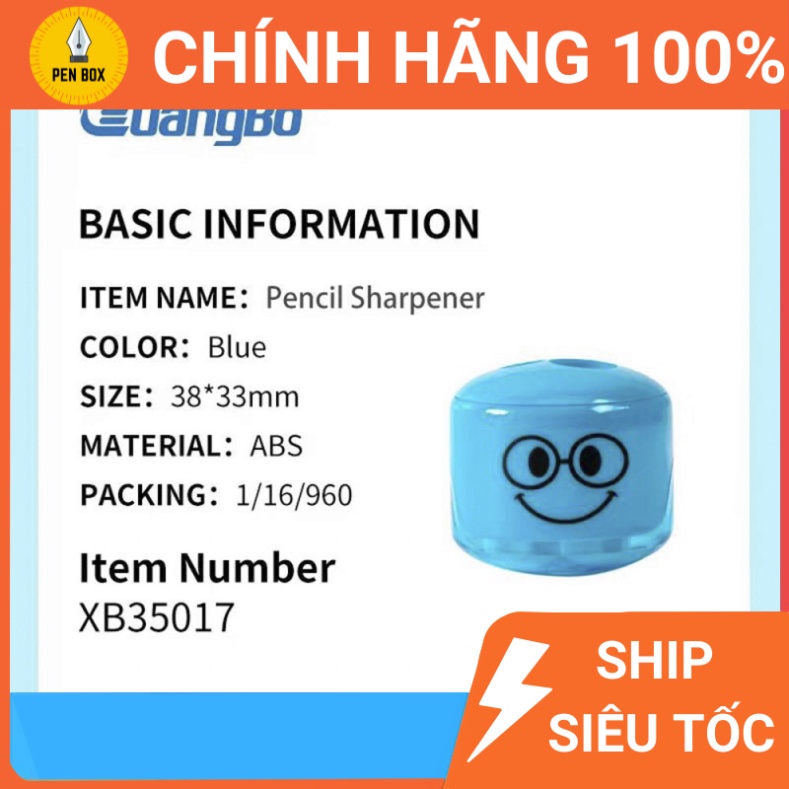 Gọt chì mini 2 lỗ hình mặt cười đáng yêu GuangBo XB35017, LOAI 1, LOẠI TỐT BỀN BỈ KHÔNG ĐỘC HẠI (1 Chiếc )) , Penbox