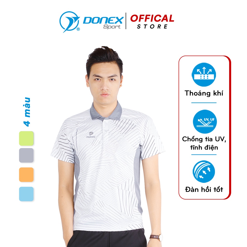 Áo Thể Thao Nam Có Cổ DONEXPRO Form Regular, Công Nghệ In Chuyển Nhiệt Bền Màu, Logo Thân Trước MC-8958